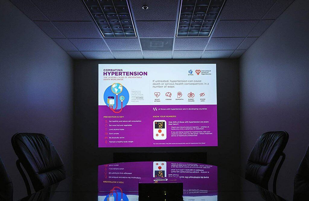 AAXA 4K1 Mini Projector in office