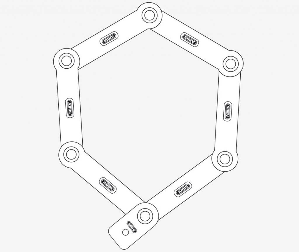 ABUS Bordo 6100-90 Folding Lock illustration