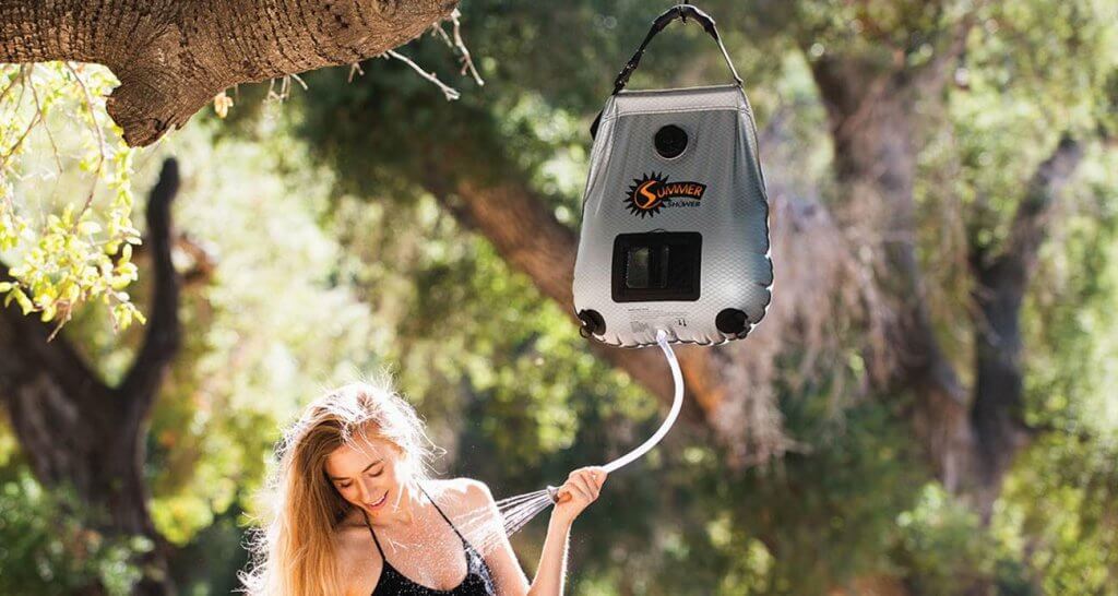 ADVANCED ELEMENTS SS762 5 Gallon Shower on a camping trip
