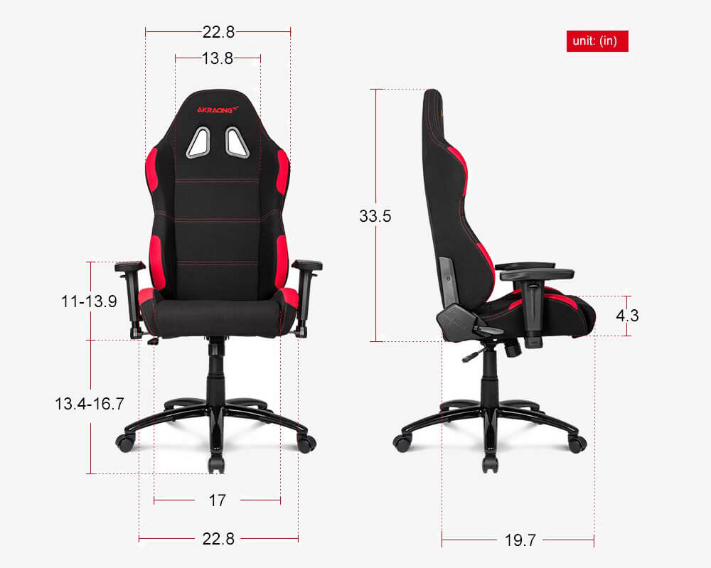 AKRacing Core Series EX-Wide measurements