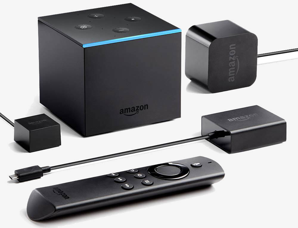 Amazon Fire TV Cube remote and cables
