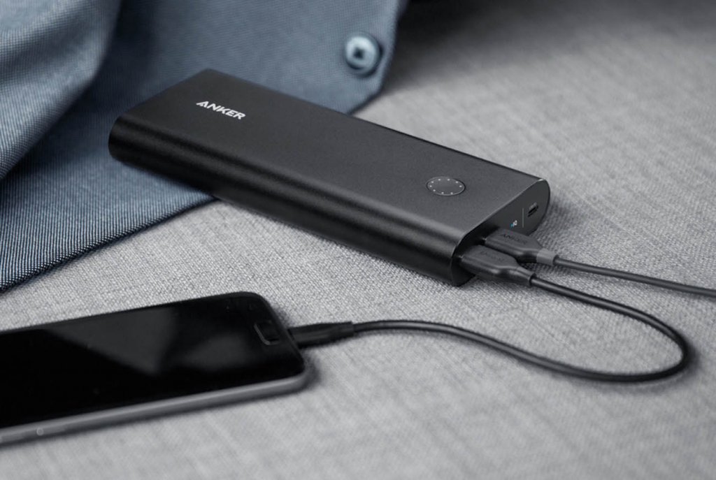 Anker PowerCore+ 26,800 PD charging a smartphone