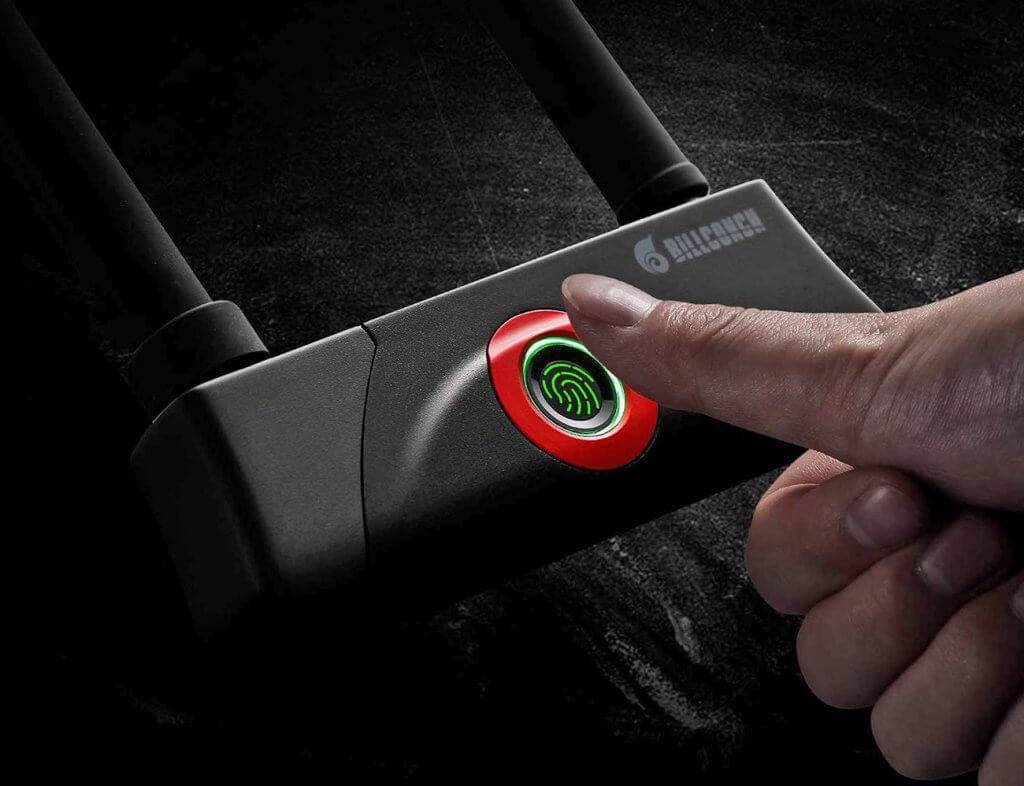 BILLCONCH U-Lock unlocked with fingerprint sensor