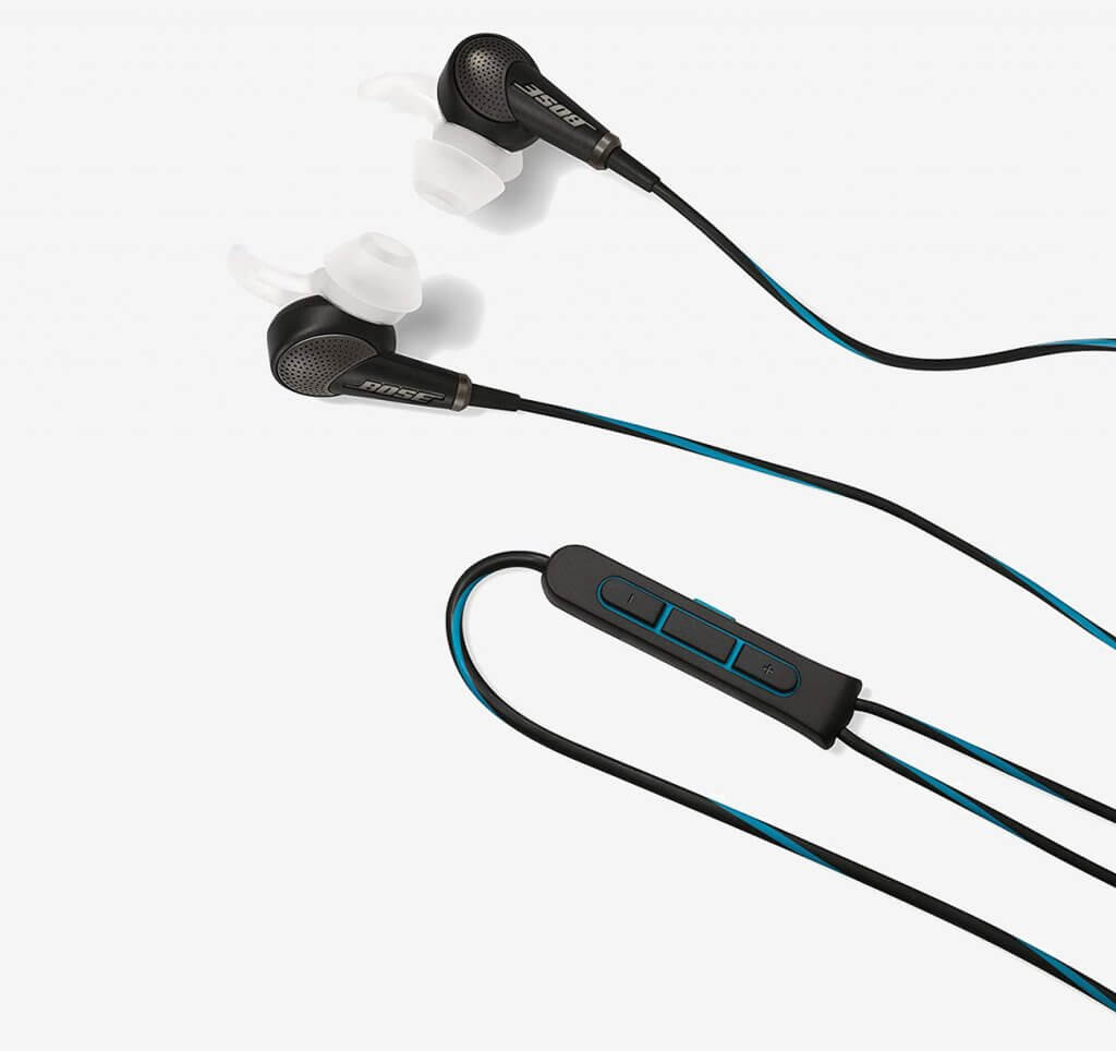 Bose QuietComfort 20 microphone and controls