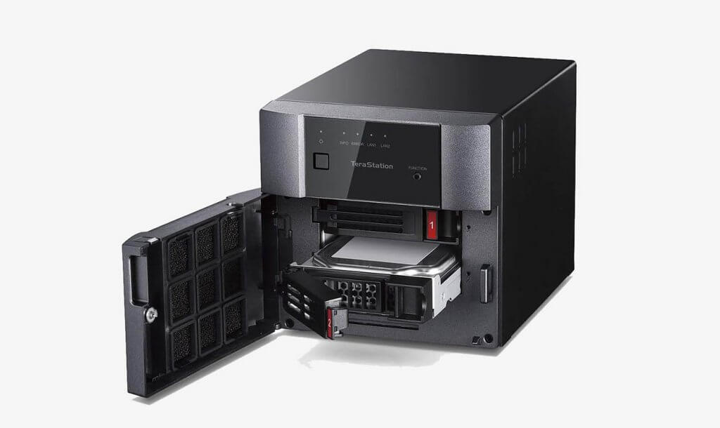 BUFFALO TeraStation 3210DN with open drive