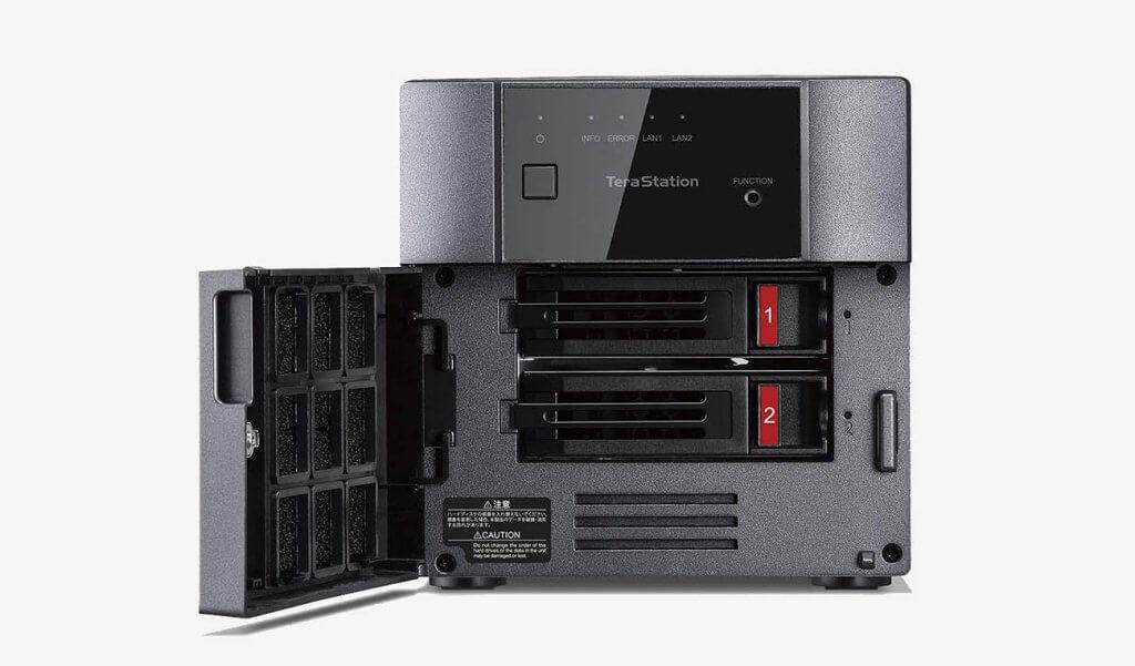 BUFFALO TeraStation 3210DN with open drive
