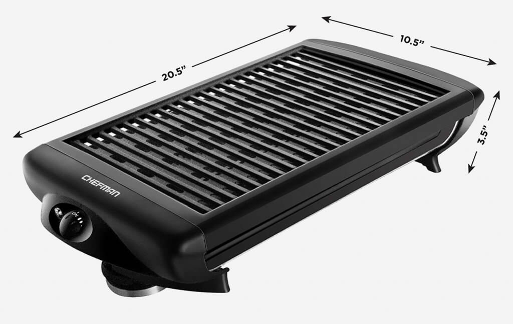 Chefman Electric Smokeless Indoor Grill measurements