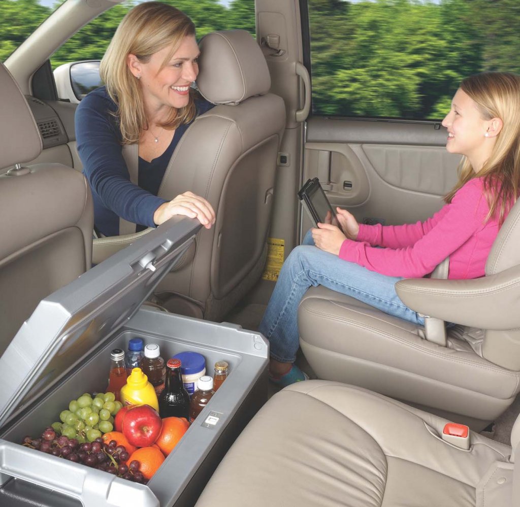 Coleman 40-Quart Powerchill Thermoelectric Cooler in a car