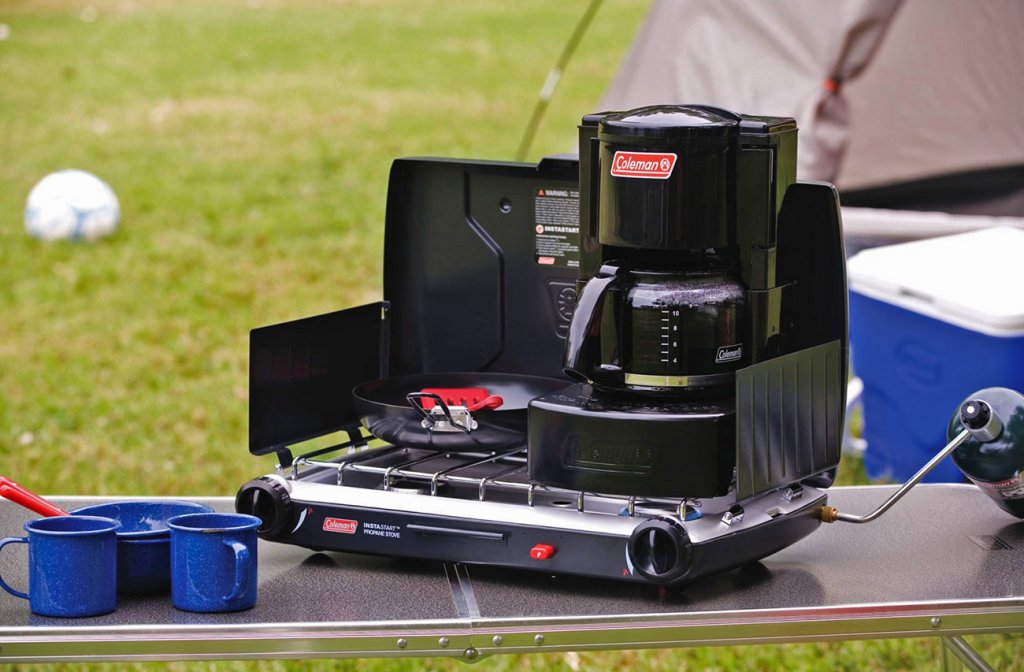 Coleman Camping Coffee Maker on a camping trip