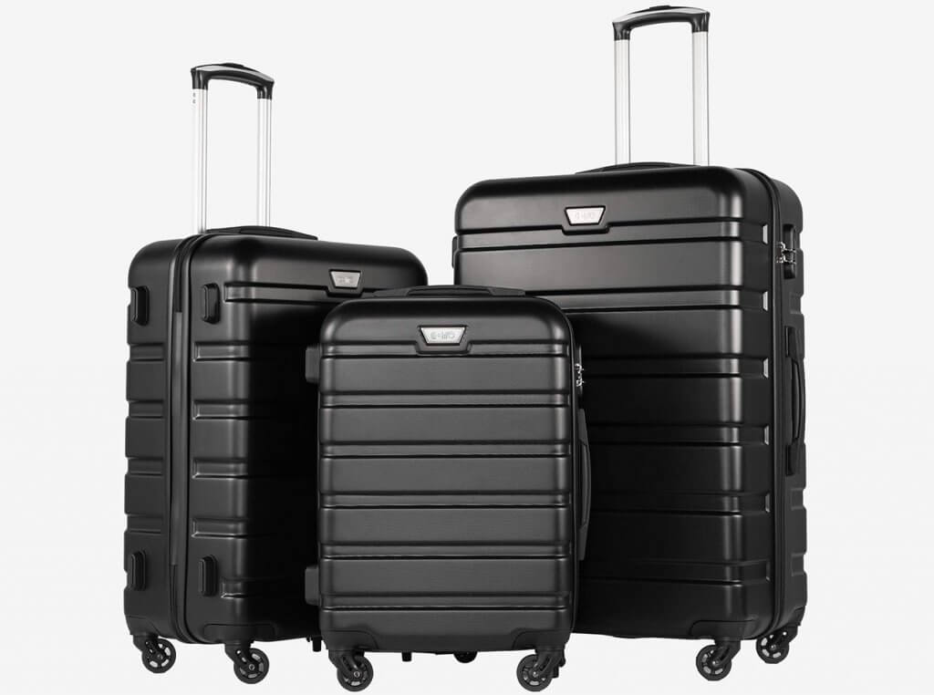 Coolife 3-Piece Spinner Hardside Luggage Set