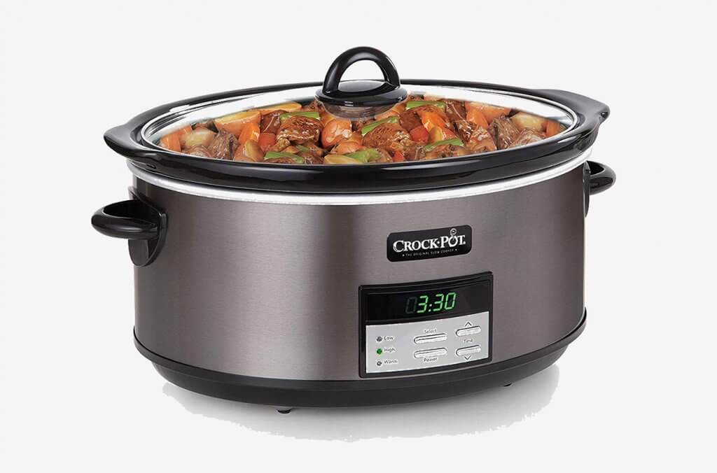 Crock-Pot Slow Cooker with food inside