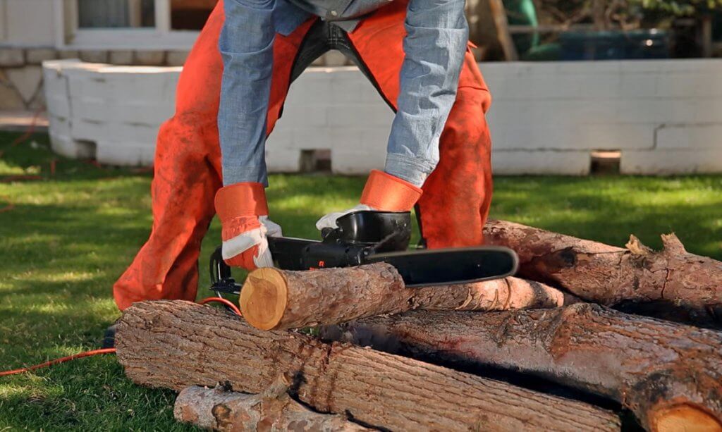 Cutting a log with the Remington RM1425