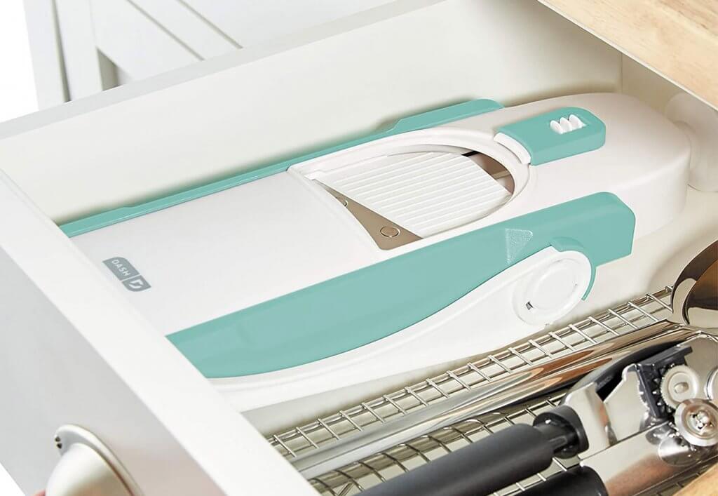 DASH DSM100GBAQ04 Safe Slice Mandoline in a drawer