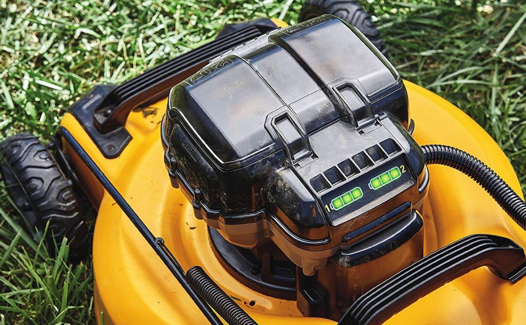 Dewalt 2×20-Volt Cordless Lawn Mower cutting deck