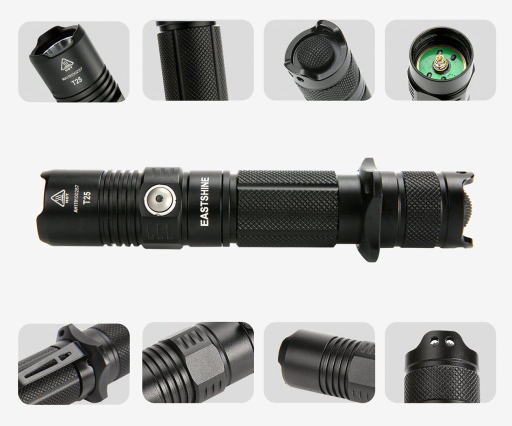 EASTSHINE Tactical Flashlight close ups