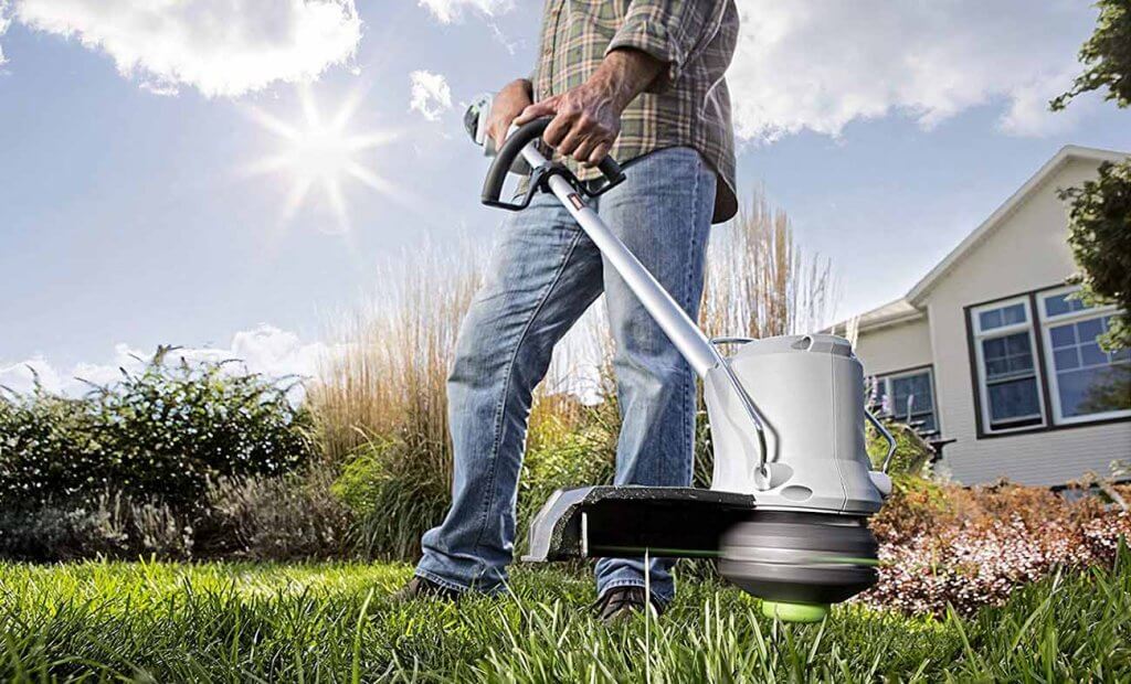 EGO Power+ 15-inch 56V Lithium-Ion Cordless on lawn