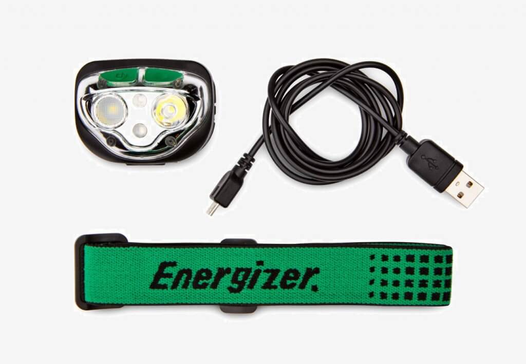 Energizer LED Rechargeable Headlamp and accessories