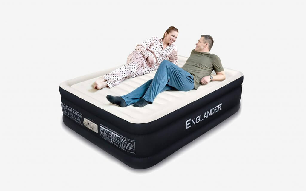 Couple on the Englander First-Ever Microfiber Queen Air Mattress