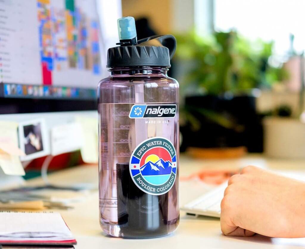 Epic Nalgene OG Water Filtration Bottle in the office