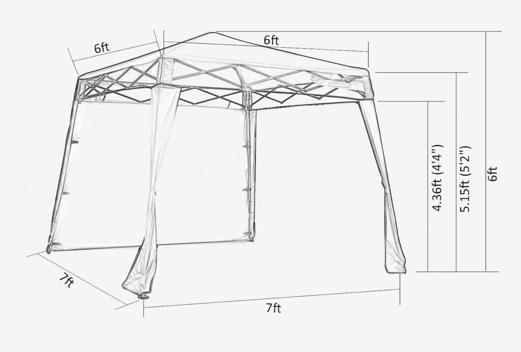 EzyFast Elegant Popup Canopy measurements