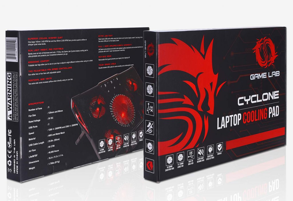 Game Lab Cyclone E-Sport LED Cooling Pad box
