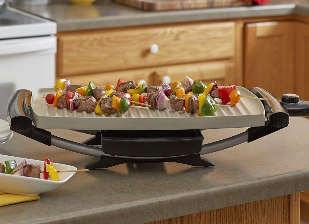 George Foreman Indoor/Outdoor Electric Grill in the kitchen