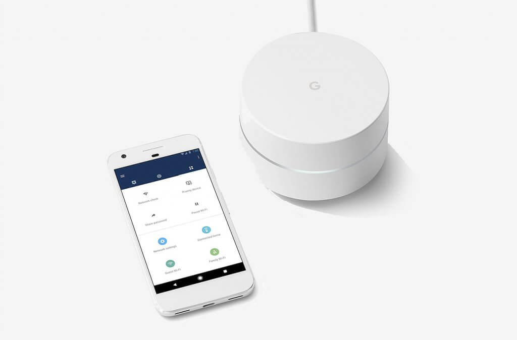 Google WiFi system and smartphone