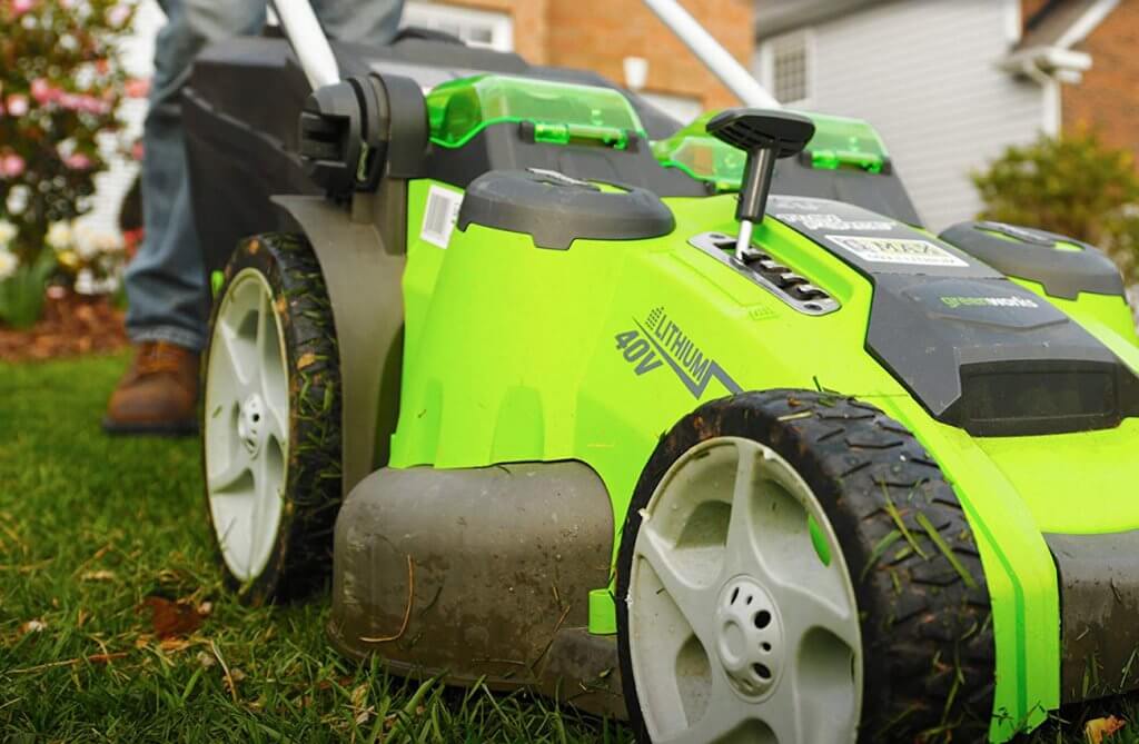 Greenworks Twin Force Cordless Lawn Mower cutting deck