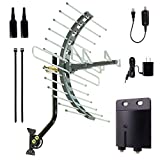 GE Pro Outdoor Long-Range TV Antenna With Amplifier And Mounting Hardware