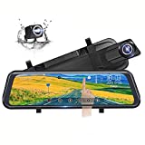 POAEAON Full Touch Screen Mirror Dual Dash Cam