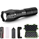 PeakPlus LFX1000 Tactical Flashlight with Rechargeable Battery, Case & Charger