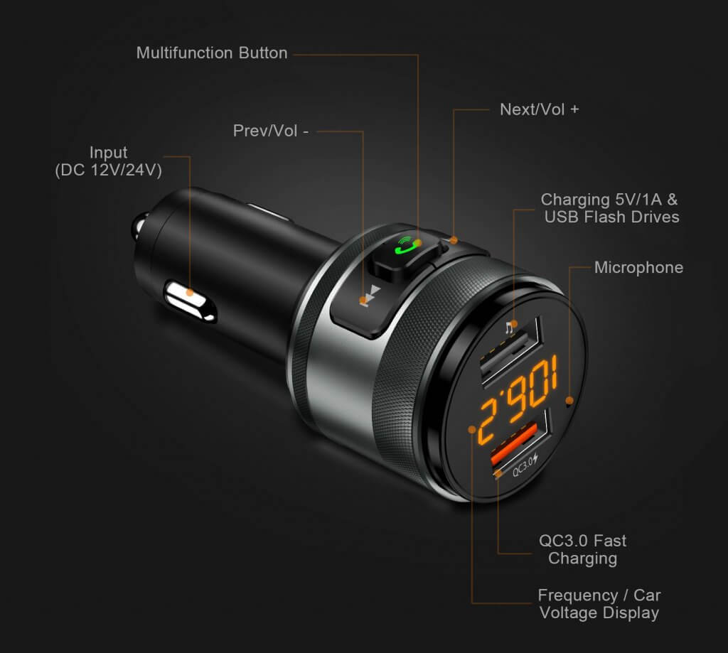 IMDEN Bluetooth Transmitter buttons