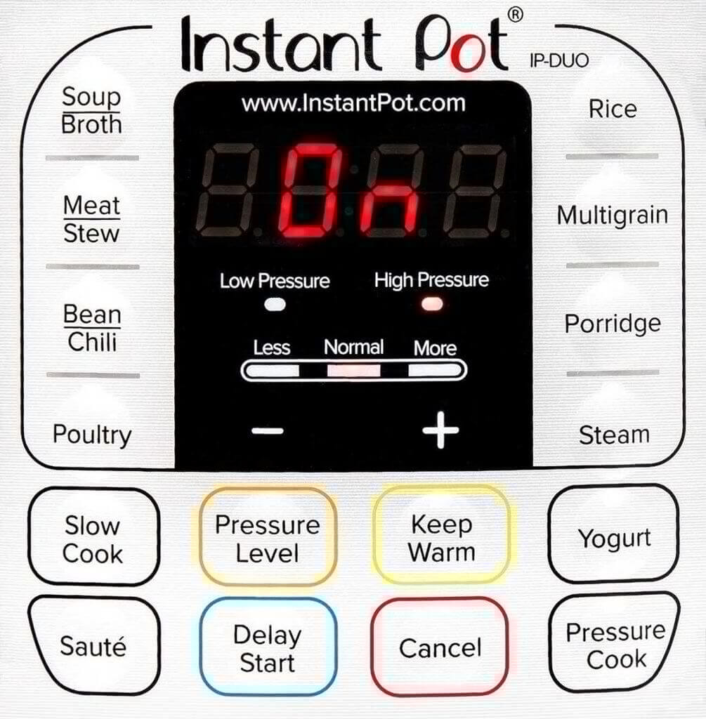 INSTANT POT DUO60 display and settings