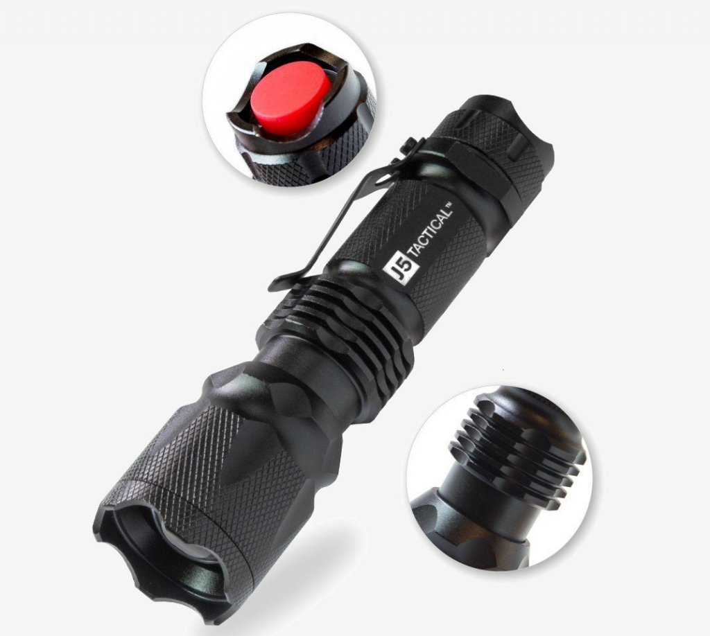 J5 Tactical V1-PRO Flashlight close up