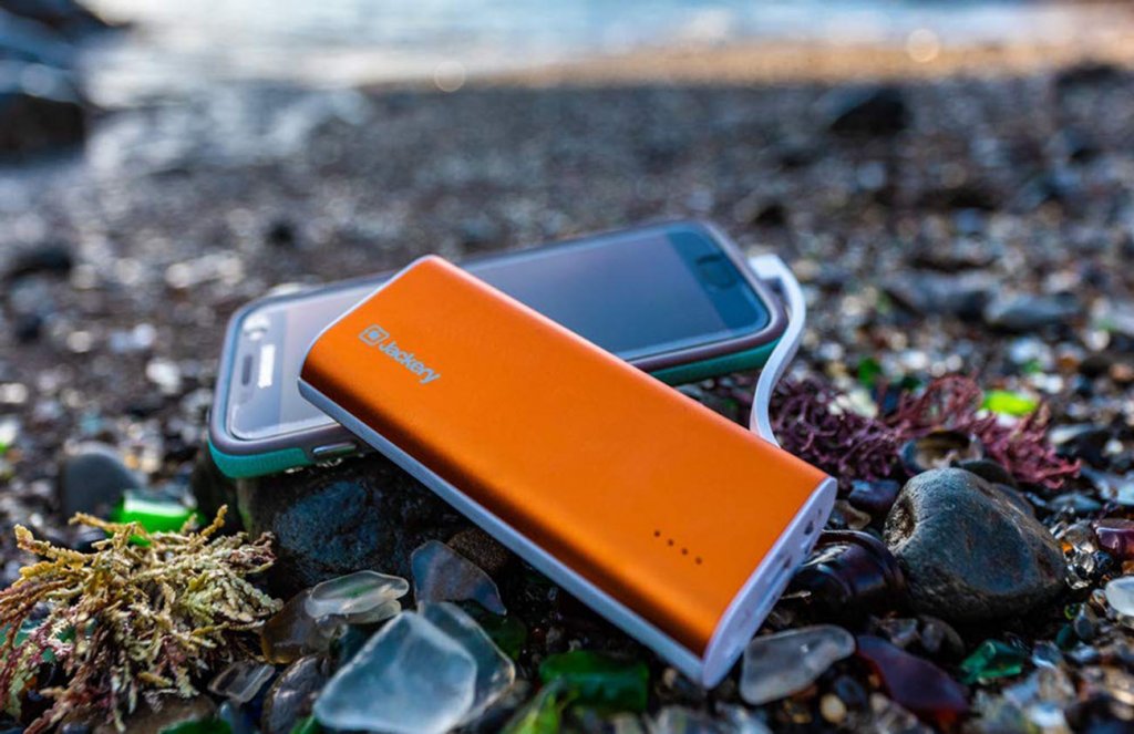 Jackery Bolt 6,000 mAh Portable Power Bank on a camping trip