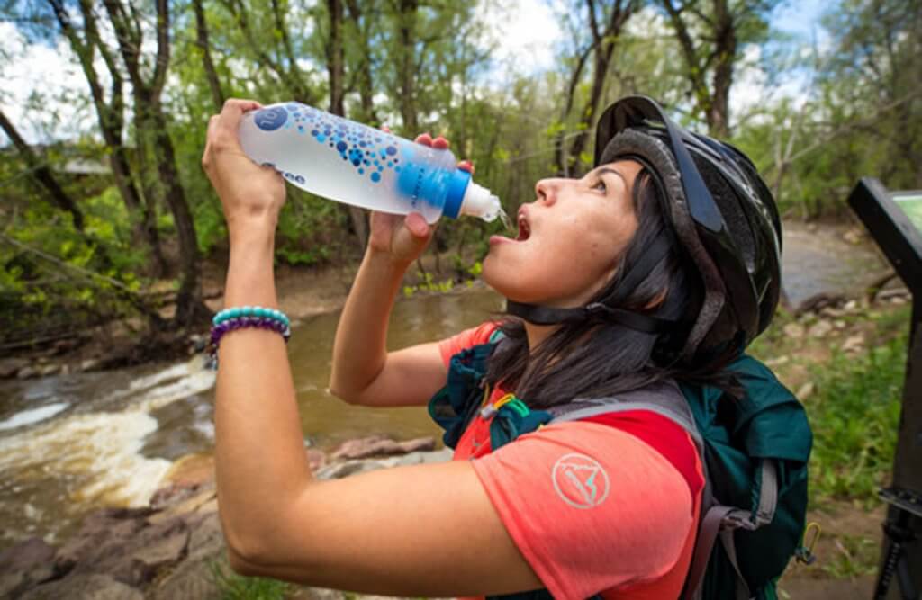 Katadyn BeFree 1.0 Liter Water Filter Bottle on a bike trip