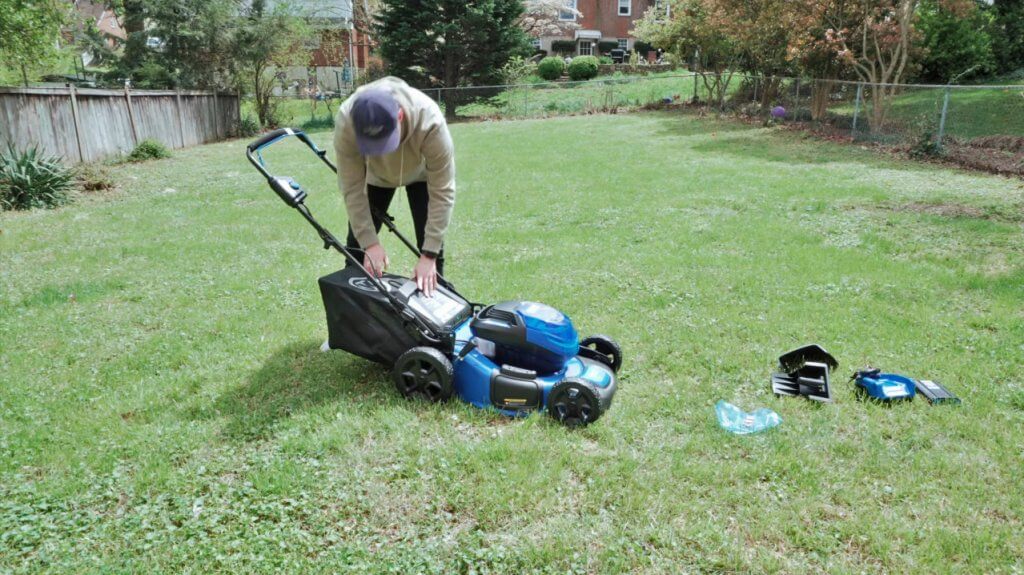 Kobalt 40-Volt Cordless Lawn Mower unboxed