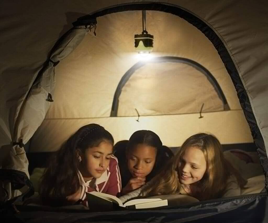 LE LED Battery Powered Camping Lantern in a tent