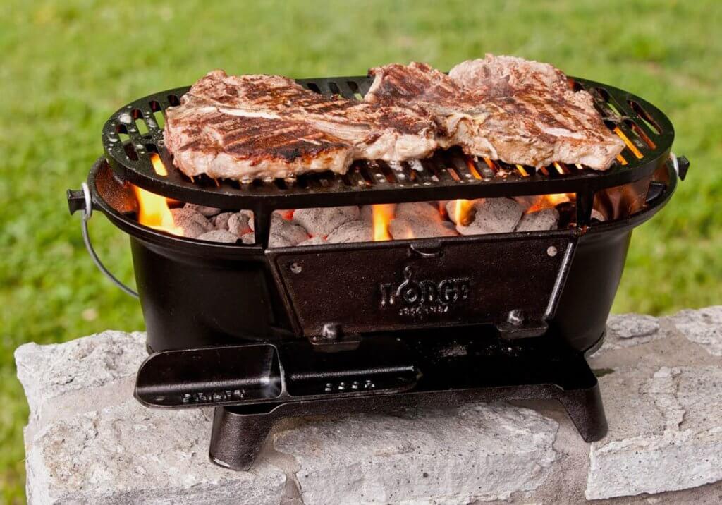 BBQ on the Sportsman's Hibachi-Style Charcoal Grill