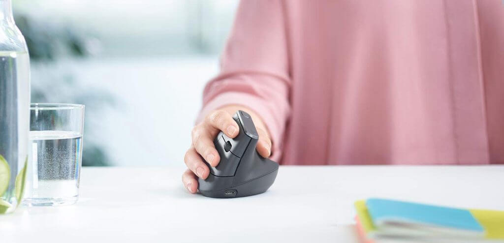 Logitech MX Vertical Wireless Mouse in use