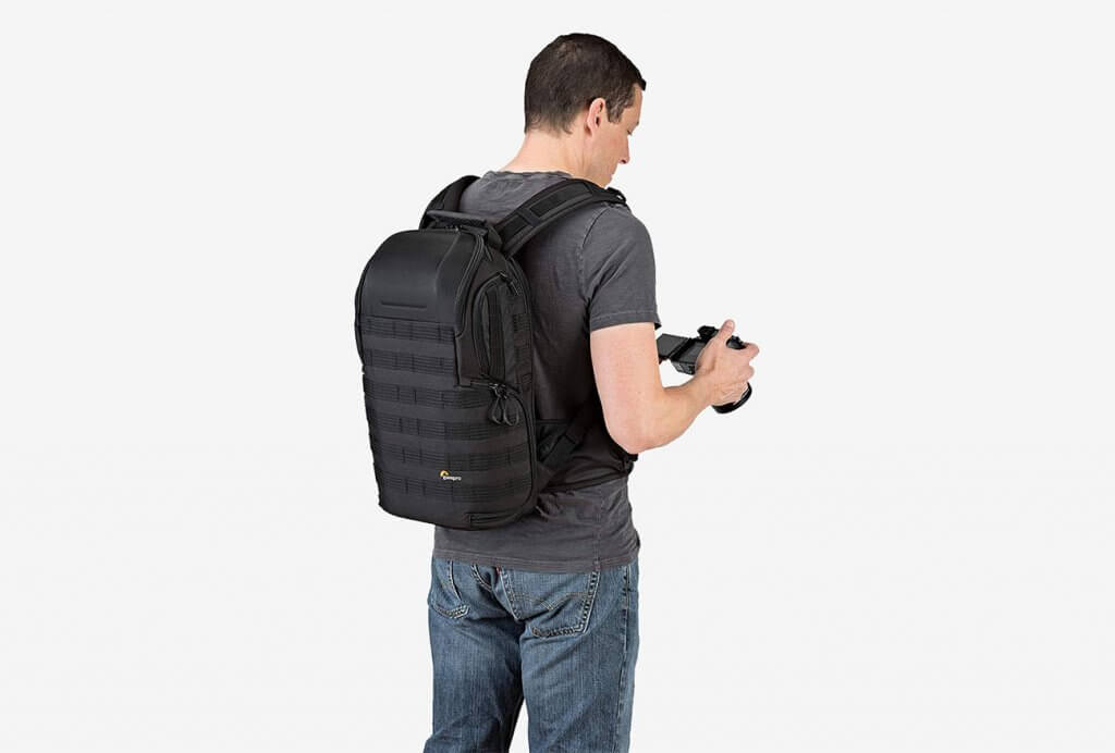 Lowepro ProTactic 350 AW II worn by photographer