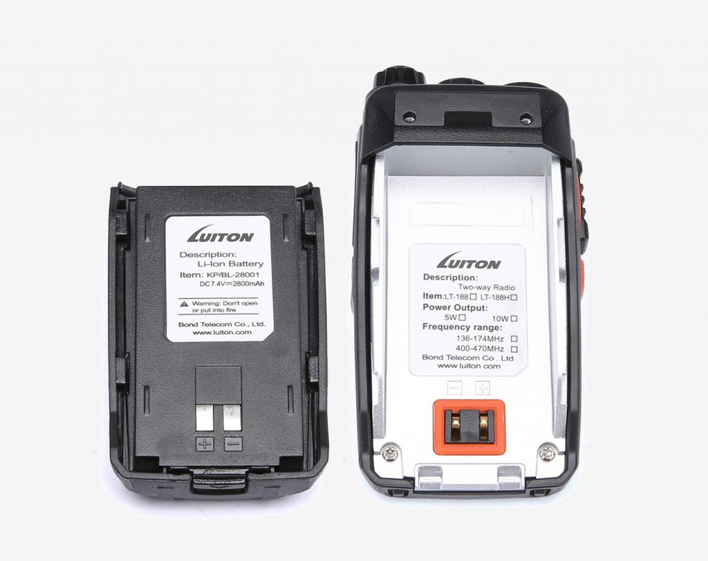 Luiton LT-188H VHF 10W Walkie Talkie battery