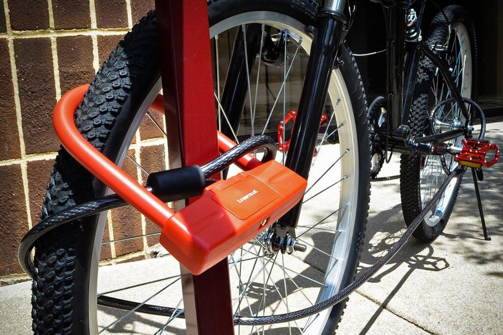 Lumintrail 18mm 5-Digit U-Lock on a bike
