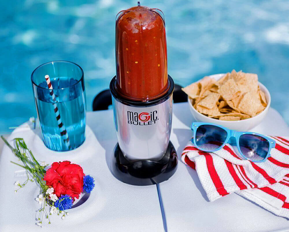 Magic Bullet Blender on the pool