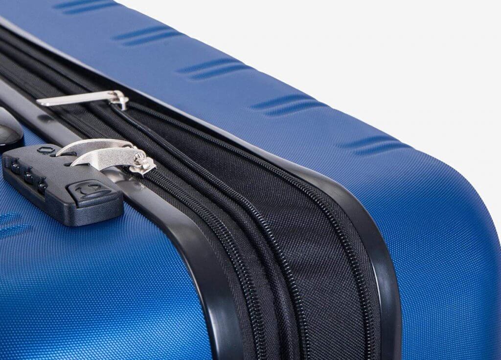 Merax Travelhouse Hardcase Luggage Set zippers