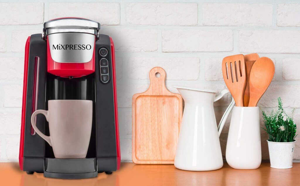 Mixpresso – Single-Serve K-Cup Coffee Maker in hte kitchen