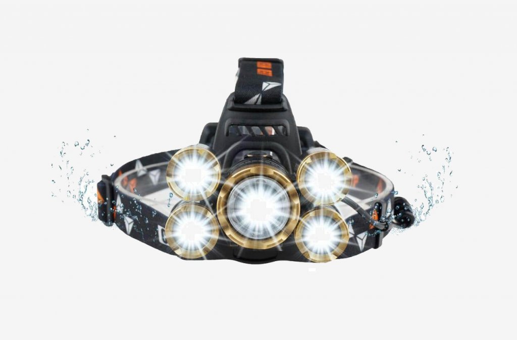 MsForce-LED-Rechargeable-Headlamp-USB-port with water splashes