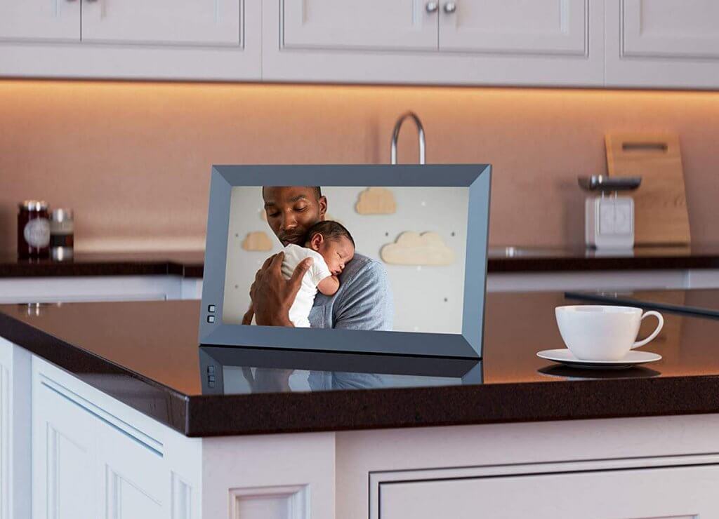 NIX X13D 13.3 Inch USB Digital Picture Frame in kitchen