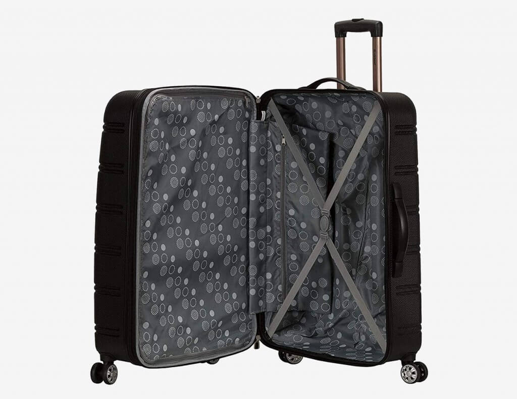 Open piece of the Rockland Two-Piece Luggage Set