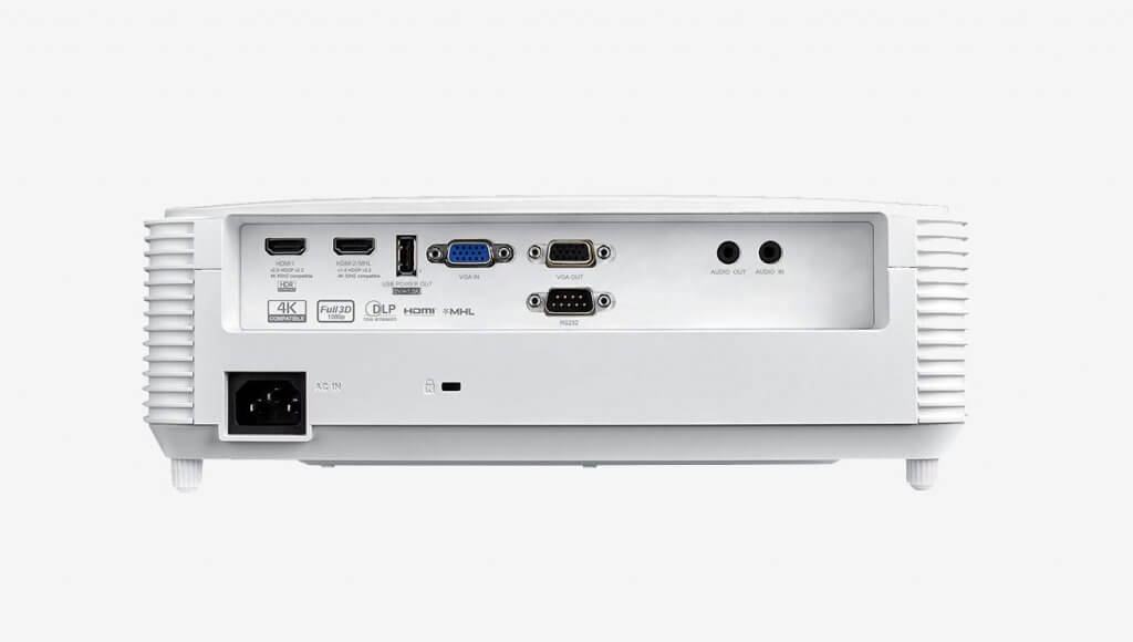 Inputs of the Optoma GT1080HDR